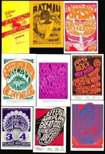 Nine Near Mint Early Bill Graham Postcards