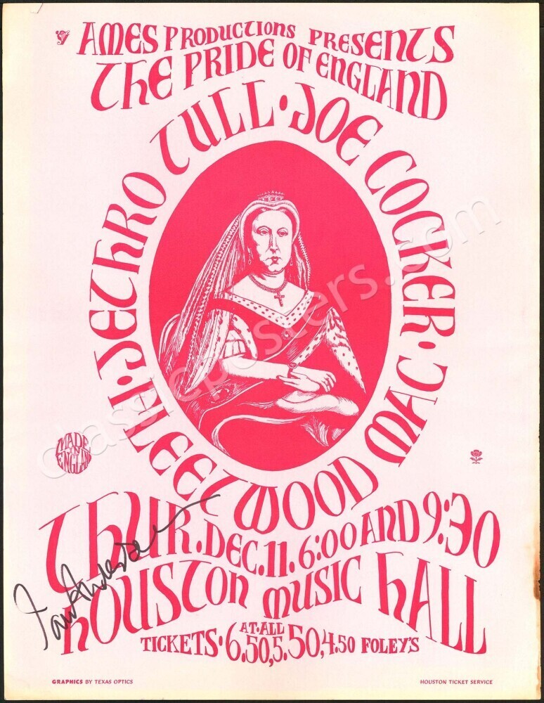 Signed Jethro Tull Joe Cocker Fleetwood Mac Poster