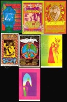 Seven Original Bill Graham Postcards