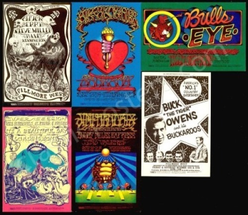 Six Assorted Bill Graham Postcards