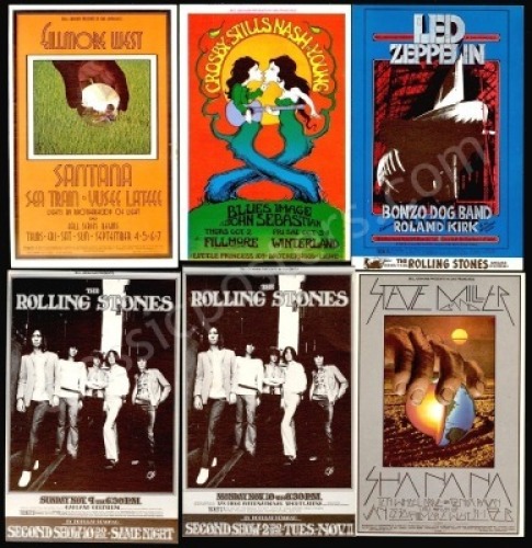 Six Popular Bill Graham Postcards