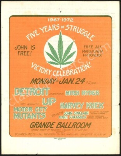 Possibly Unique Grande Ballroom Victory Celebration Handbill