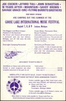 Super-Rare 1970 Goose Lake Handbill