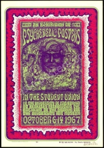 Signed 1967 Wes Wilson Art Show Poster