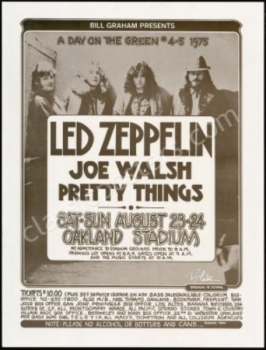 Signed Bill Graham Led Zeppelin Poster