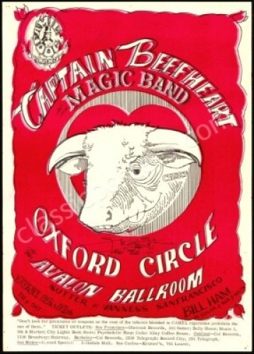 Excellent Signed Original FD-13 Captain Beefheart Poster