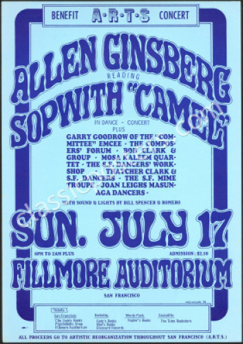 AOR 2.75 Allen Ginsberg Fillmore Poster