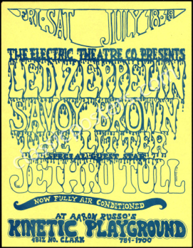 Scarce Led Zeppelin Kinetic Playground Handbill