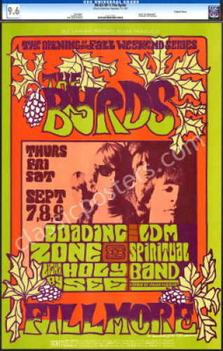 Attractive Certified BG-82 The Byrds Poster