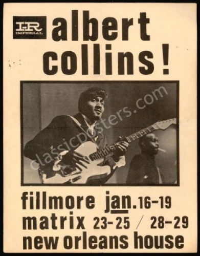 Rare Albert Collins at The Fillmore Handbill