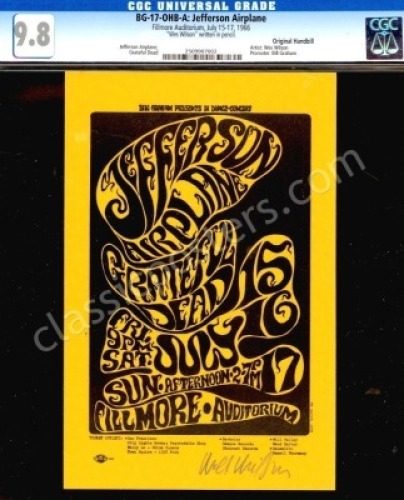 Scarce Signed BG-17 Grateful Dead Handbill