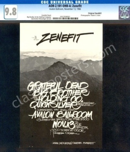 Beautiful Certified AOR 2.181 Zenefit Handbill