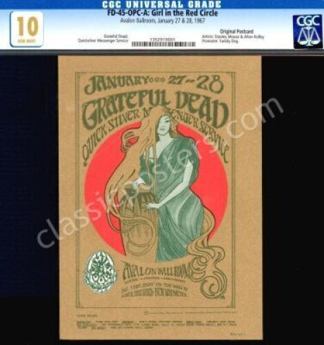 Superb Gem Mint FD-45 Grateful Dead Postcard