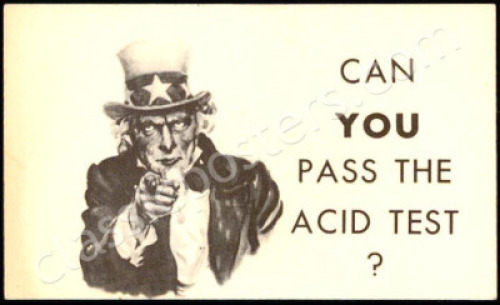 Scarce, Unused “Can You Pass the Acid?” Test Card