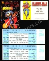 A Set of Backstage Passes and Tickets from the Final Grateful Dead Shows