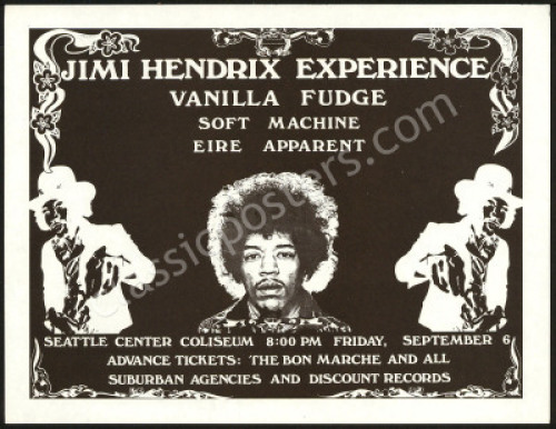 Superb Jimi Hendrix Seattle Handbill