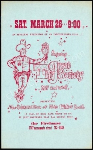 Great Society Firehouse Handbill