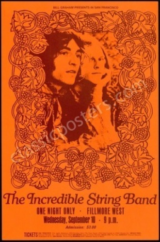 Three Incredible String Band The Fillmore Posters