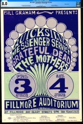 Very Nice Certified Original BG-9 Grateful Dead Poster