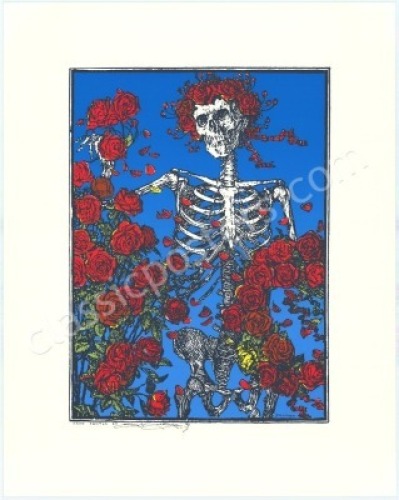 Mouse-Signed Skeleton and Roses Print