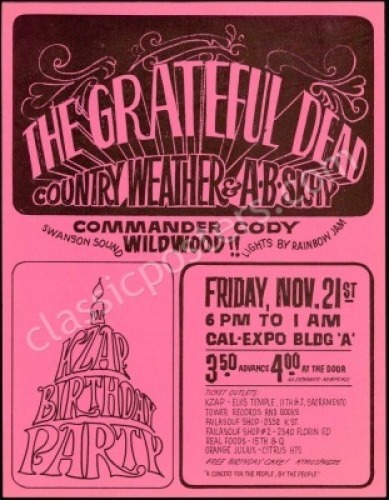 Scarce 1969 Grateful Dead Handbill