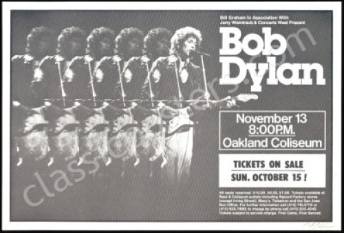 Signed Bob Dylan Oakland Poster