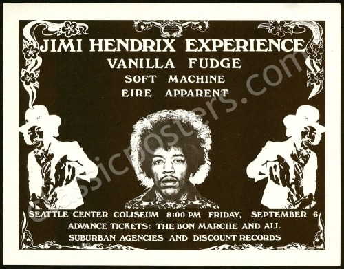 Popular Jimi Hendrix Seattle Handbill