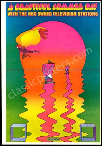 Gorgeous Peter Max NBC Summer Day Poster