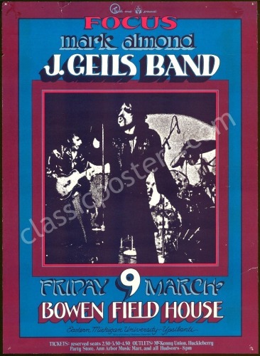 AOR 4.184 J. Geils Michigan Poster