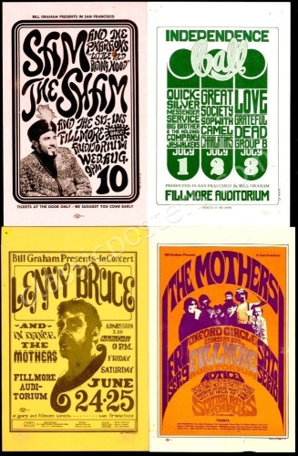 Four Early Bill Graham Handbills