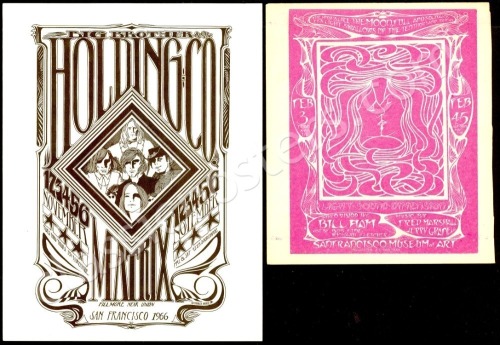 Two Art of Rock Handbills by Stanley Mouse