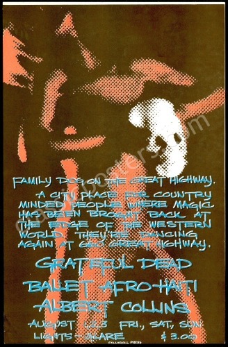 Scarce 1969 Grateful Dead Great Highway Poster