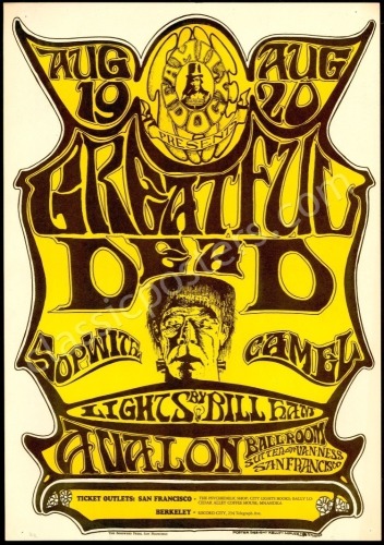 Elusive Original FD-22 Grateful Dead Poster