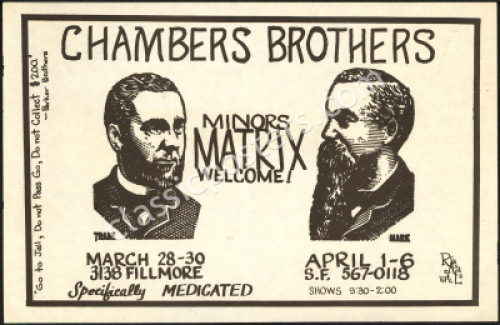 1967 The Chamber Brothers Matrix Handbill