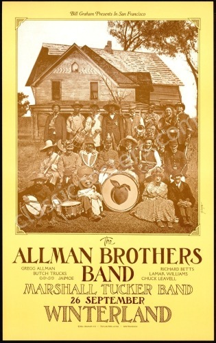 Popular Allman Brothers Winterland Poster