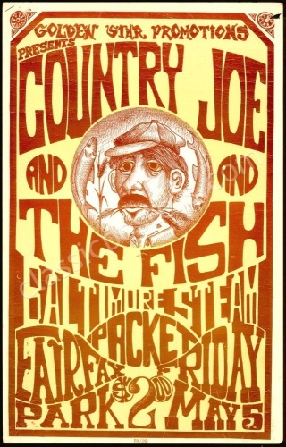 1967 AOR 2.303 Country Joe & The Fish Cardboard Poster