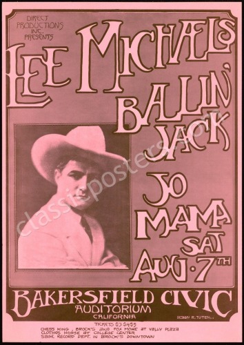 1971 Lee Michaels Bakersfield Poster