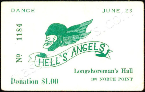 Rare AOR 4.13 Hells Angels Ticket