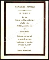 Scarce Death of Hippie Handbill