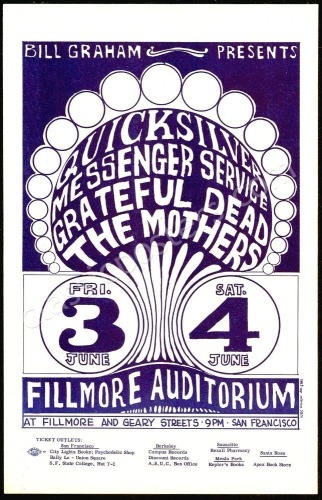 Scarce BG-9 Grateful Dead Handbill