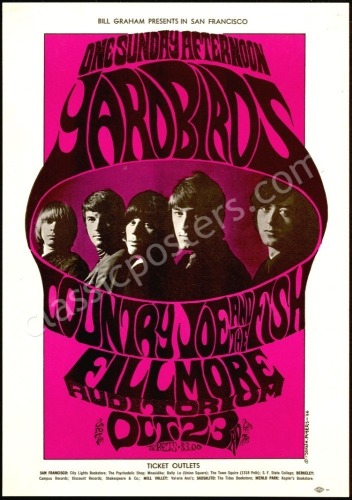 Stunning Original BG-33 The Yardbirds Poster