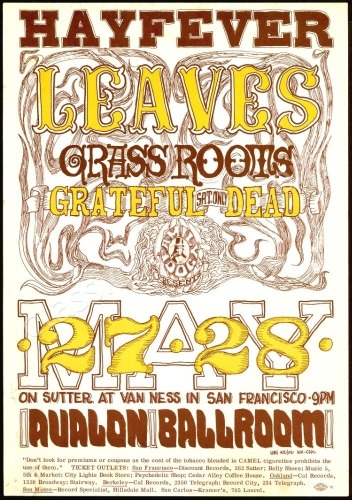 Very Nice Original FD-10 Grateful Dead Poster