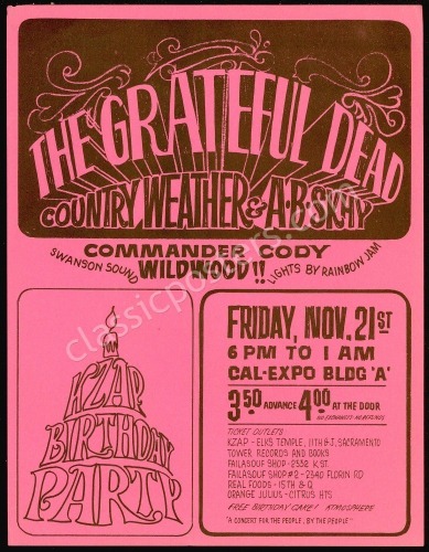 Grateful Dead Sacramento Handbill