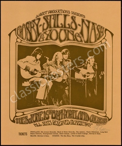 Signed CSNY Portland Poster