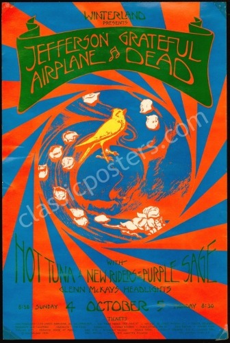 Popular Grateful Dead and Jefferson Airplane Poster