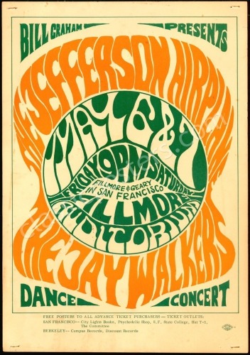 Very Nice Original BG-5 Jefferson Airplane Poster