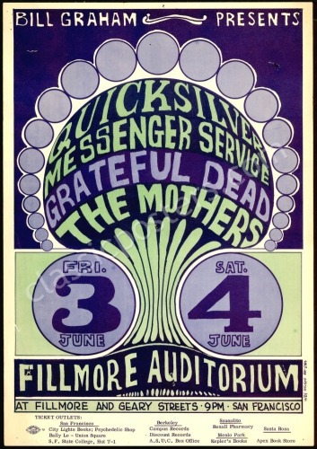 Striking Original BG-9 Grateful Dead Poster