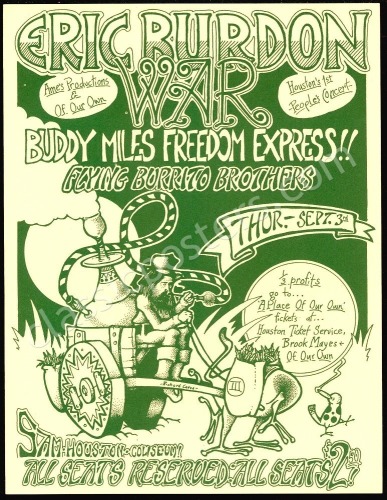 Eric Burdon & War Houston Handbill