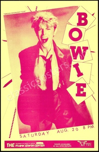 Colorful 1983 David Bowie Austin Poster