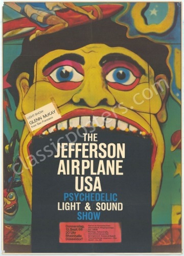 Rare Jefferson Airplane Dusseldorf Poster